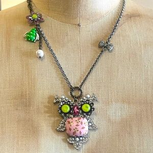 Y2K Betsey Johnson Owl Necklace